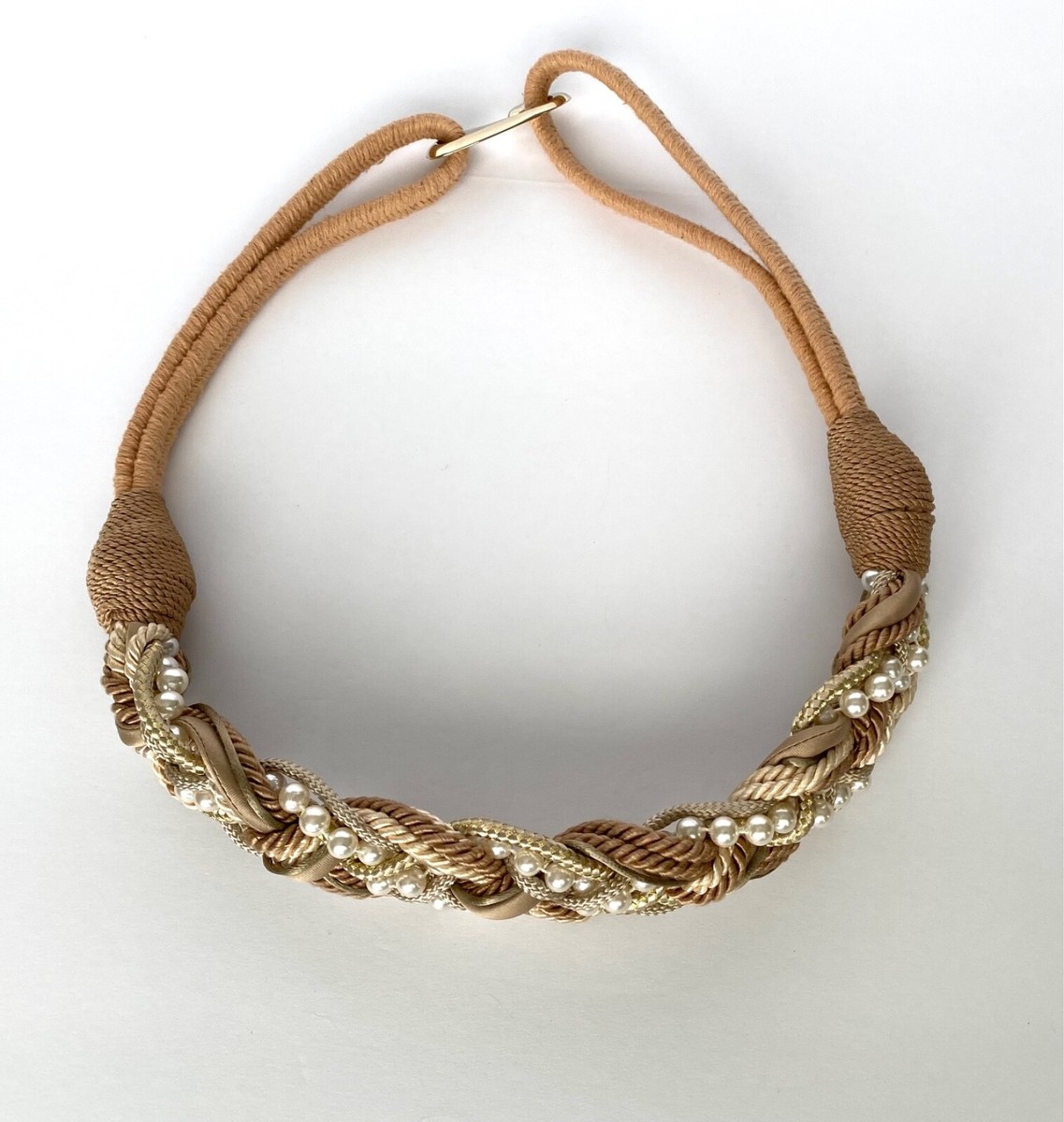 Belt Vintage Artisan Pearl Rope Taupe Beige Faux Pearl | eBay display picture 2