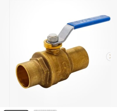 Everbilt 1 in. S X 1 SWT Full Port Lead Free Brass Ball Valve 870495 116-4-1-eb