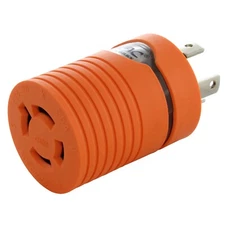 30A 125/250V NEMA L14-30 Male Plug to 20A 125/250V NEMA L14-20 Female Connector
