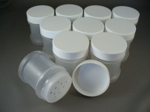 Plastic Spice Bottles Jars 1 oz  With Sifter Caps Lot of 10 FREE US SHIPPING 1oz - Picture 1 of 4
