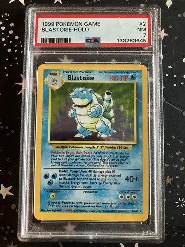 1999 Pokemon Game Blastoise-Holo #2 NM PSA 7