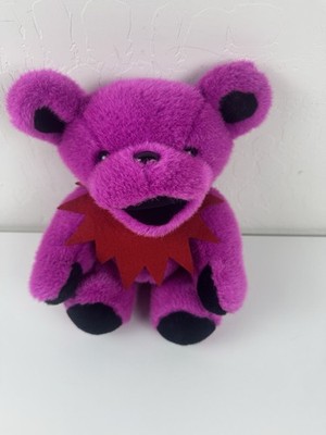 VINTAGE GRATEFUL DEAD 12  Bear Fuchsia Red Plush Jointed Limbs Steven Smith