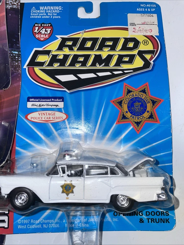 1957 Ford Fairlane Police Car Collection Arkansas Colorado 1/43 Lot Road Champs - Image 3 of 4