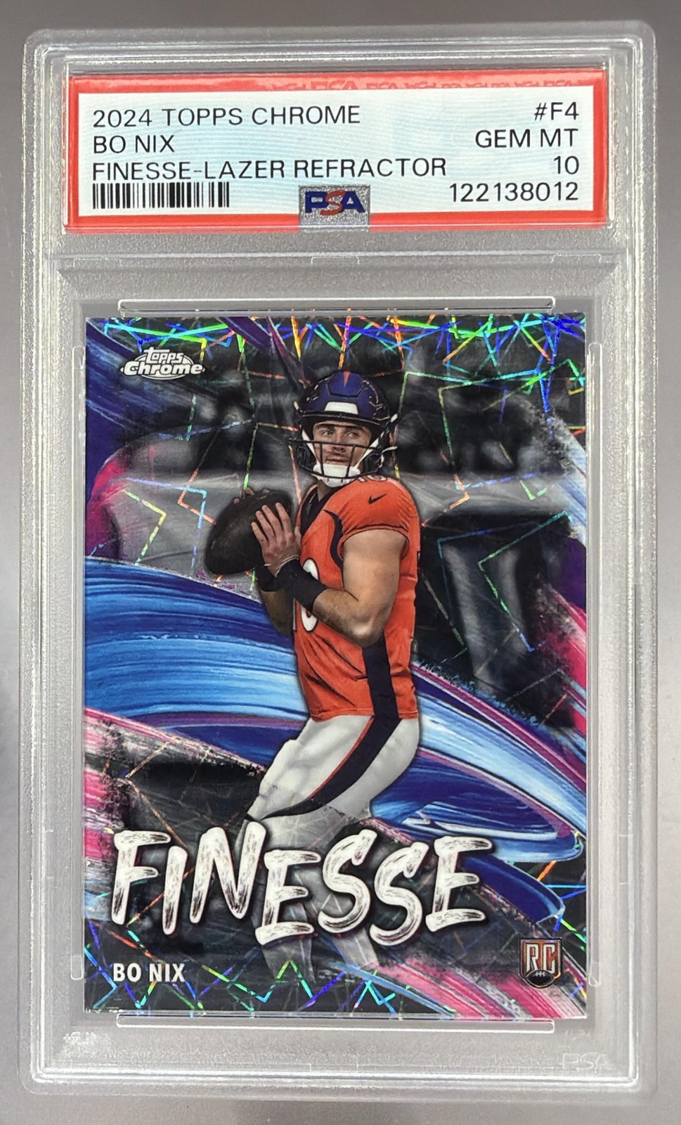Bo Nix Topps Chrome Finesse #F4 Lazer Refractor