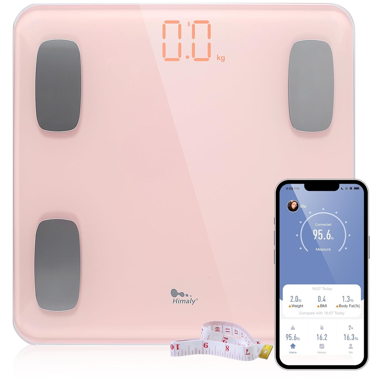 Smart Body Fat Scales, himaly Digital Weight Bathroom Scales Bluetooth Weighing