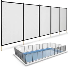 Pool Fence 4 X 15-Feet - Black, Removable Mesh Swimming Pool Safety Fence for Ch