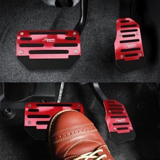 Cubierta de pedal de freno de pedal automático antideslizante roja 2 piezas para accesorios de automóvil