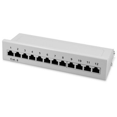 12-Port Patchpanel Cat6 Kabel Verteiler Verteilerfeld Patchfeld Schrauben Dübel