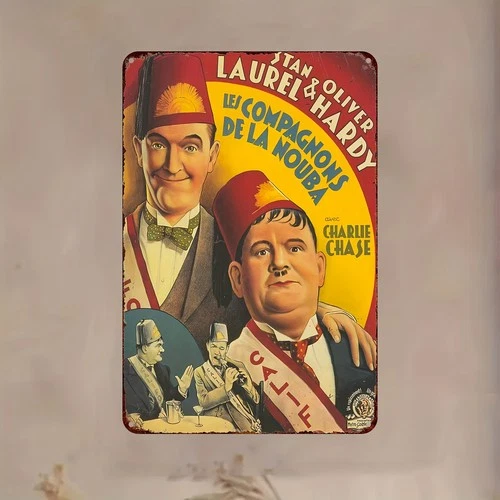 2D Flat - Vintage Tin Metal Signs Home Décor Wall Art Featuring Laurel & Hardy R