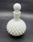 Vintage Fenton White Milk Glass Hobnail House of Wrisley Perfume Decanter 4 Seam