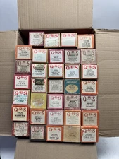 VINTAGE QRS WORD ROLL PIANO PLAYER MUSIC ROLLS LOT OF 34 ROLLS MELODEE SONGS
