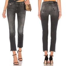Mother Superior Size 32 The Flirt Chew Distressed Jeans In "Of Cats And Kings"