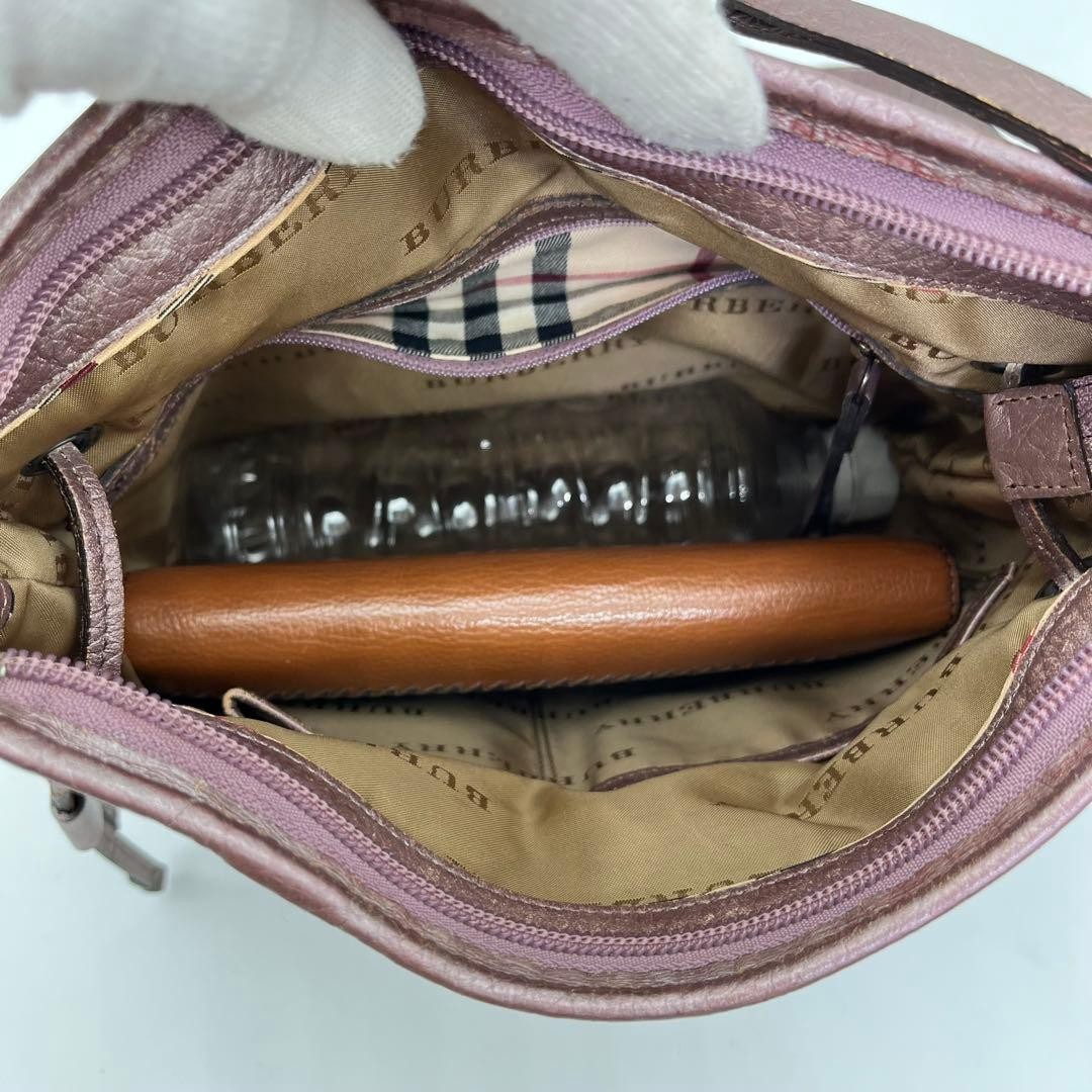 Used  Burberry Crossbody Shoulder Bag Nova Check Logo Hardware Mauve Pink JAPAN thumbnail 11