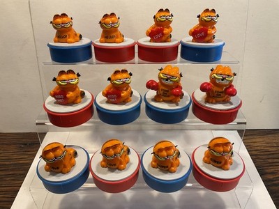 Garfield Bully West Germany 1981 Figur Auswahl Stempel Boxer mit Herz Love Hello