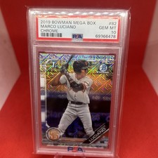 MARCO LUCIANO 2019 BOWMAN CHROME MEGA BOX MOJO 1ST #BCP-82 GIANTS PSA 10 Card