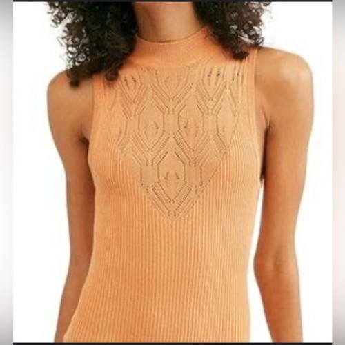 Free People Intimately Orange Sleeveless Bodysuit On Pointe XS NWT - Picture 2 of 10