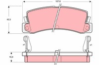 Bremsbelagsatz, Scheibenbremse GDB730 TRW FüR Toyota
