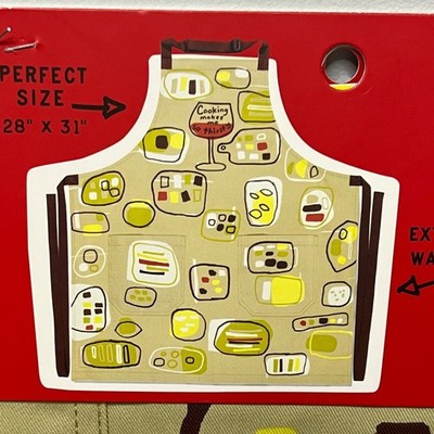 Blue Q Cooking Makes Me So Thirsty Apron Tan Wine Graphic Cotton Twill WW807 NEW
