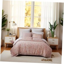 Pink Leopard Lyocell Duvet Cover Set, 500 TC Queen Lyocell Pink Leopard