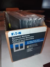 10 Pack Eaton 2 Gang Stainless Steel Decorator Wall Plate 93402-F-LW Decora