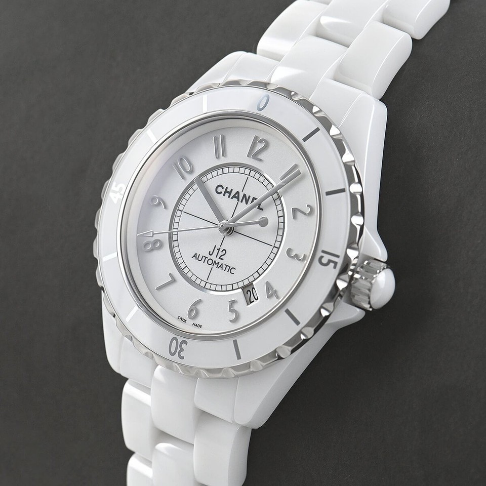 Orologio Automatico Chanel J12 H2981 Ceramica Bianca Data Lunetta ...