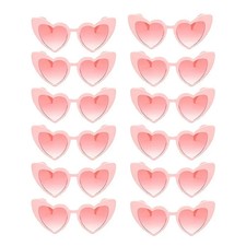12 Piece Set of Pink Heart-shaped Glasses Suitable for Women Retro Retro Glasses