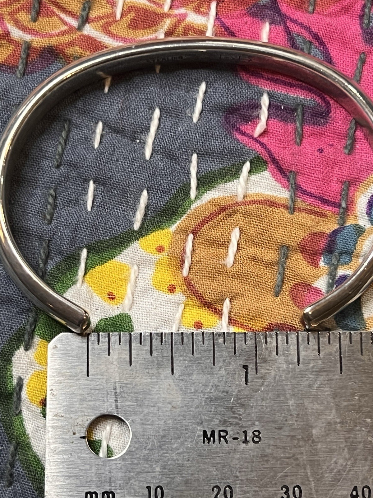 Sterling Native American Signed Cuff Bracelet 65 … - image 8