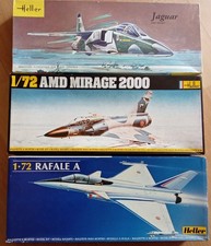 Heller 3 x Bausätze Rafael A / Mirage 2000 und Jaguar in 1:72