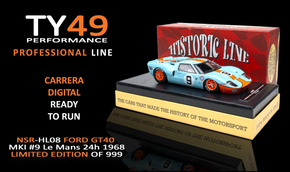 NSR HL08 GT40 MKI LE MANS 24H 1968 VENCEDOR #9 EDIÇÃO LIMITADA Carrera digital RTR - Imagem 3 de 4
