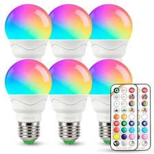 Color Changing Light Bulbs, 40W Equivalent, 3CCT, 9 Colors, 5 Dynamic 6 Pack