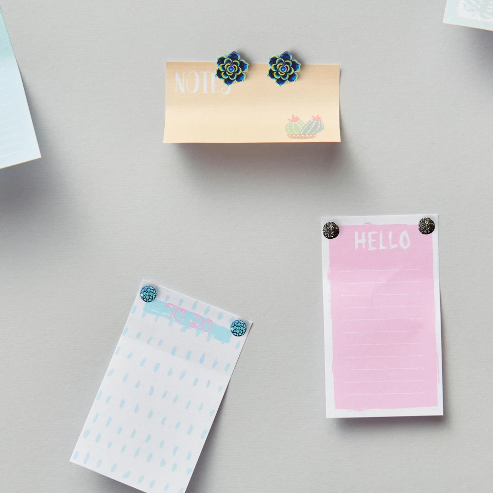 Colección Push Pin Flor Celestial - 18 Pulgares Decorativos Florales y Druzy Foto 4 de 4