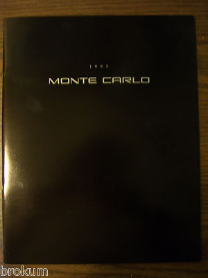 MINT 1995 CHEVROLET CHEVY MONTE CARLO 30 PAGE DEALER SALES BROCHURE (788)
