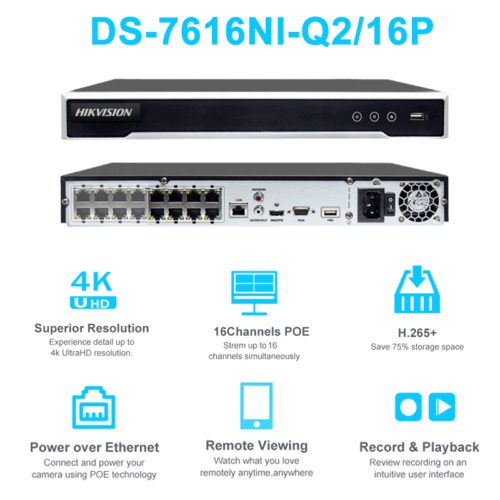 Hikvison 16CH NVR DS-2CD1383G2-LIU Acusense 4K 8MP colorVu IP Camera Systems Lot - Picture 3 of 22