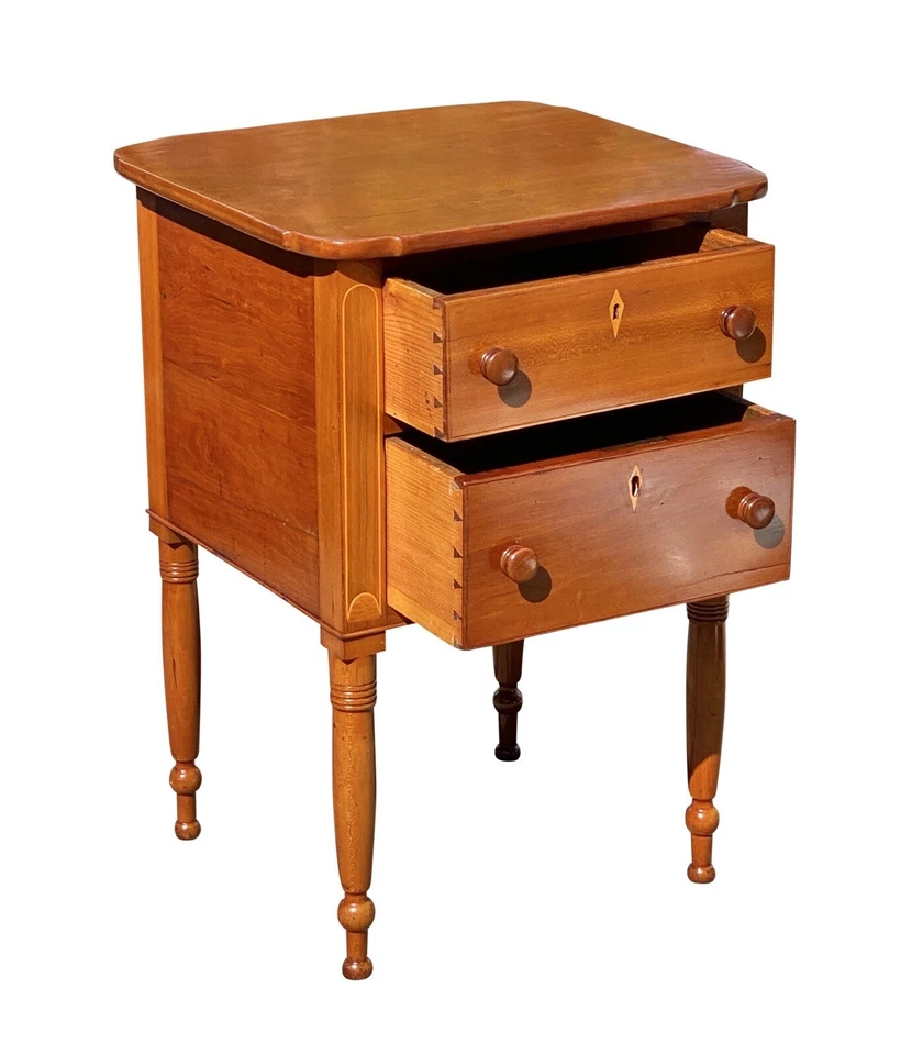 MESA DE TRABALHO INCRUSTADA DE CEREJA FEDERAL ANTIGA DO INÍCIO DO SÉCULO 19 KENTUCKY - MUITO RARA - Imagem 4 de 4