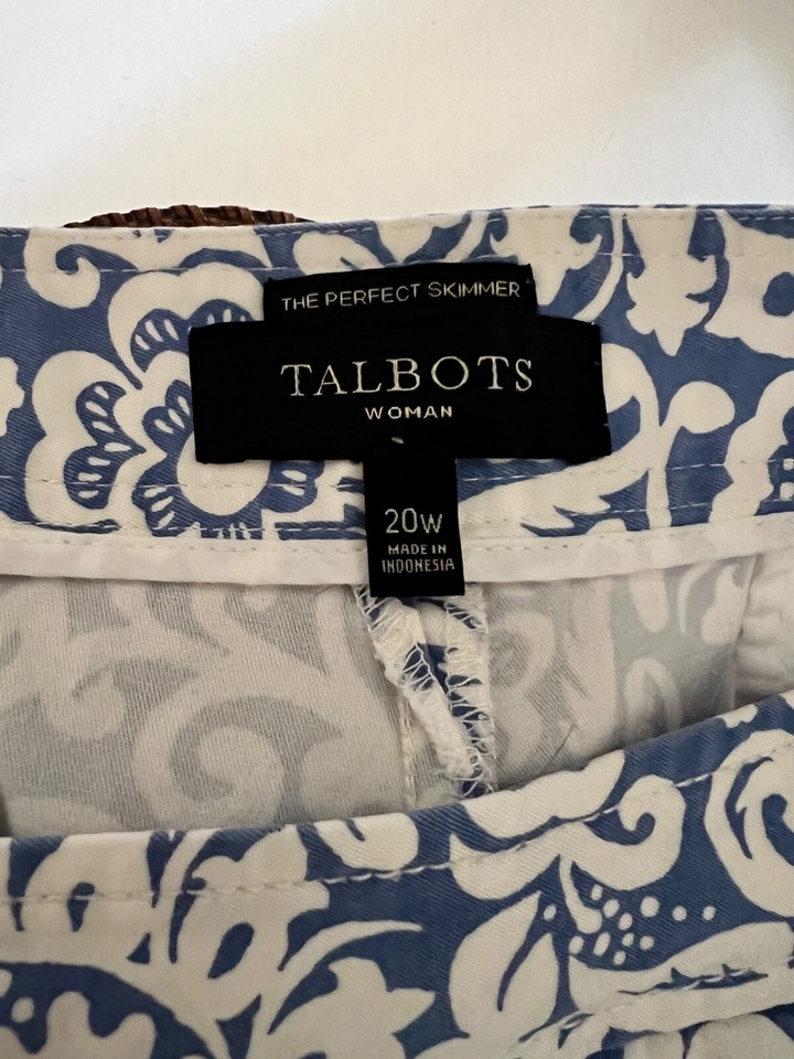 Talbots Perfect Skimmers Capris Pants Floral Pattern Size 20W eBay