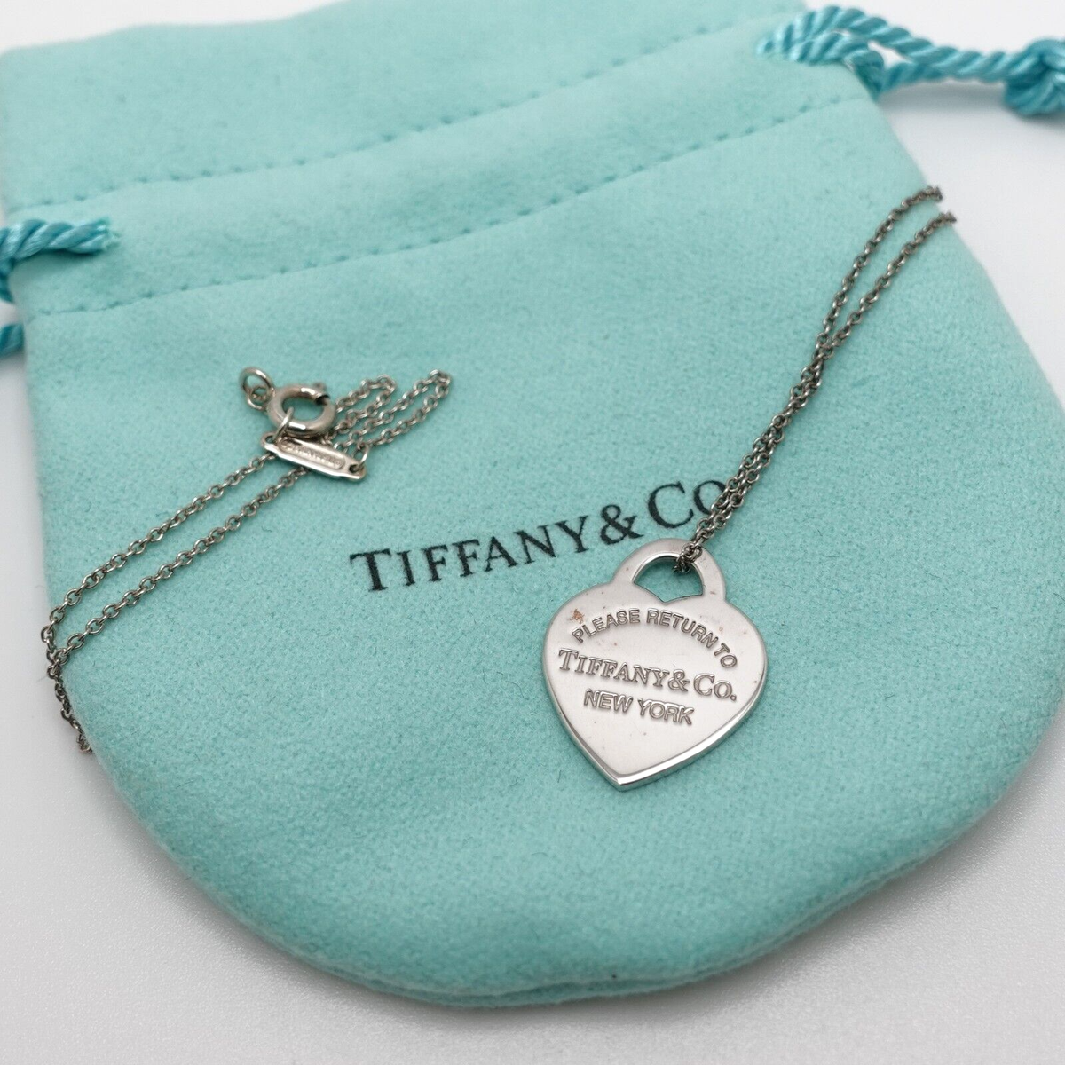 Tiffany & Co. Return To Sterling Silver Heart Tag Pendant Necklace