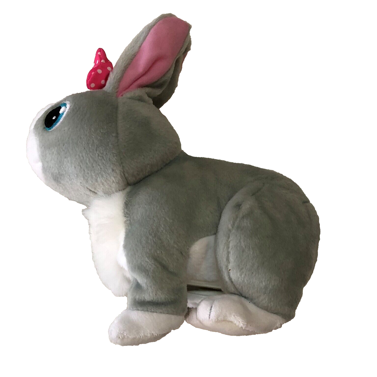 Rabbit Plush Betsy Club Petz IMC Toys Gray Bunny Hops/Ears Move 