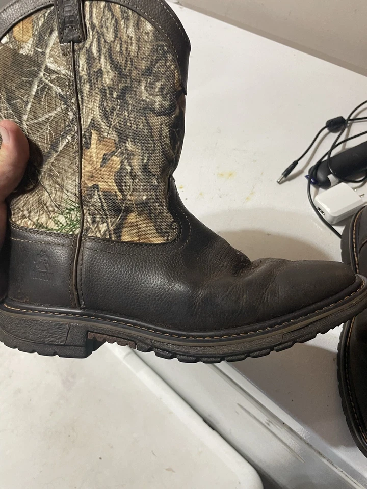 Rocky Boy Kid Size 6.5 M Ride FLX Waterproof Western Realtree Camo 8" Boots - Image 2 of 4