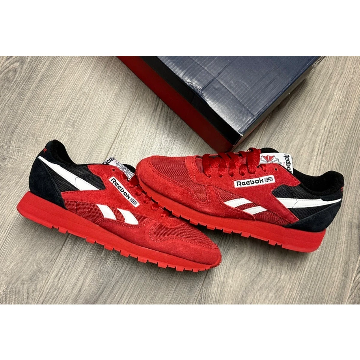Reebok classic leather sales uomo rosso