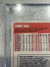 Sammy Sosa Fleer 1990 complete error card (wrong birthdate 11-10-68) 11-12-68 ✅