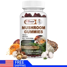 10x Mushroom Complex Supplement, Lions Mane, Reishi, Shiitake, Immune Gummies