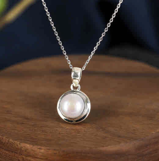 D09 Rimorchio Mabe Perla Bianco Cerchi 925 Argento Sterling - Immagine 2 di 3