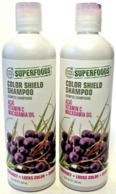 (2 Pack) SuperFoods - Color Shield SHAMPOO - Acai & Macadamia Oil - 12 oz 