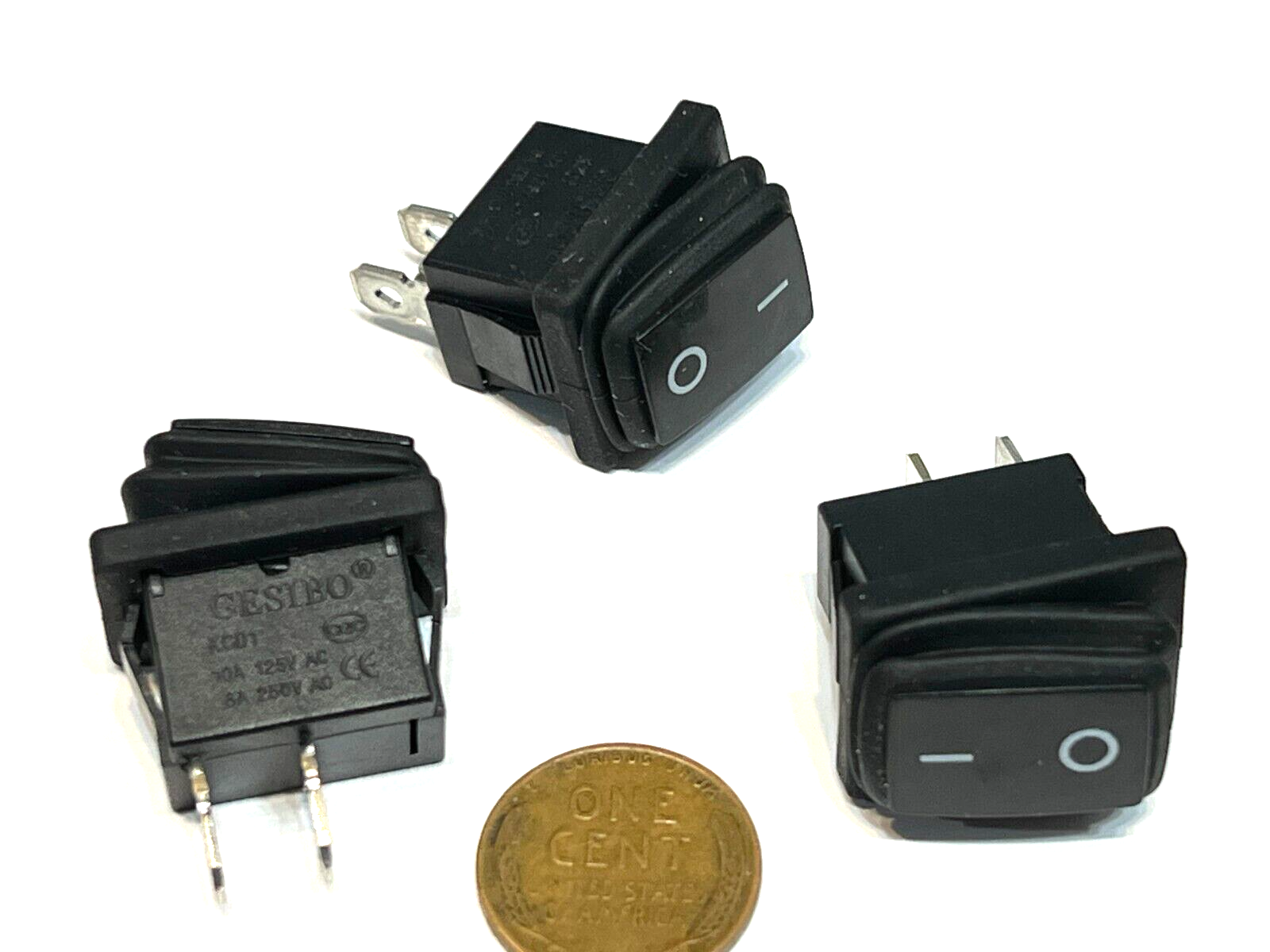 3 Waterproof Black Rocker switch 15x10mm 2pin small boat on off mini ...