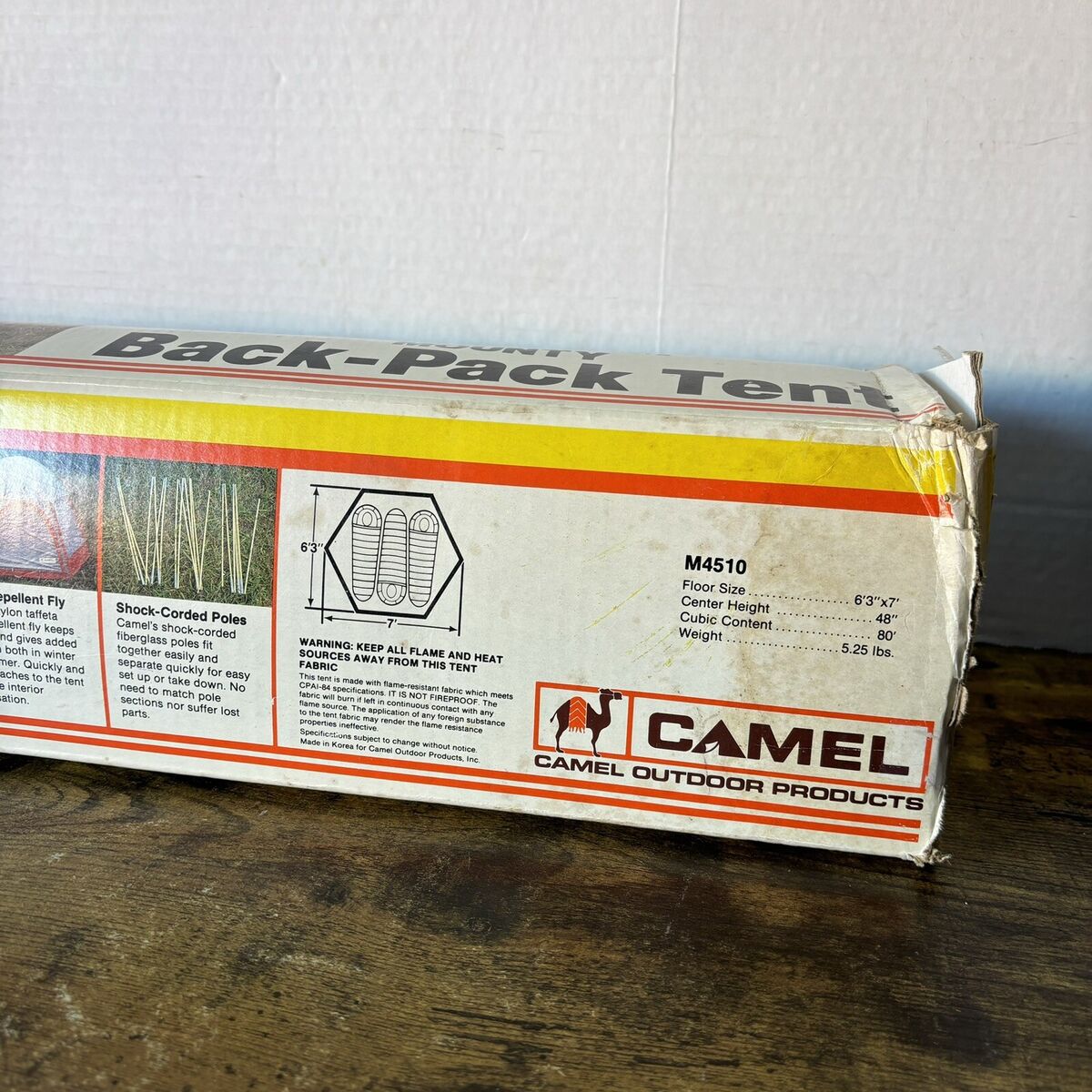 Vintage Camel Outdoors Mounty Back-Pack Camping Tent - New Vintage Camel Outdoors Mounty Back-Pack Camping Tent - New