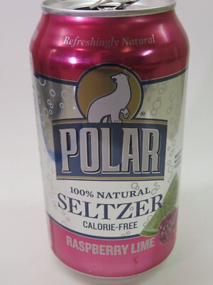 Craft BEER Empty Can POLAR Beverages Raspberry Lime Seltzer Water; Worcester, MA