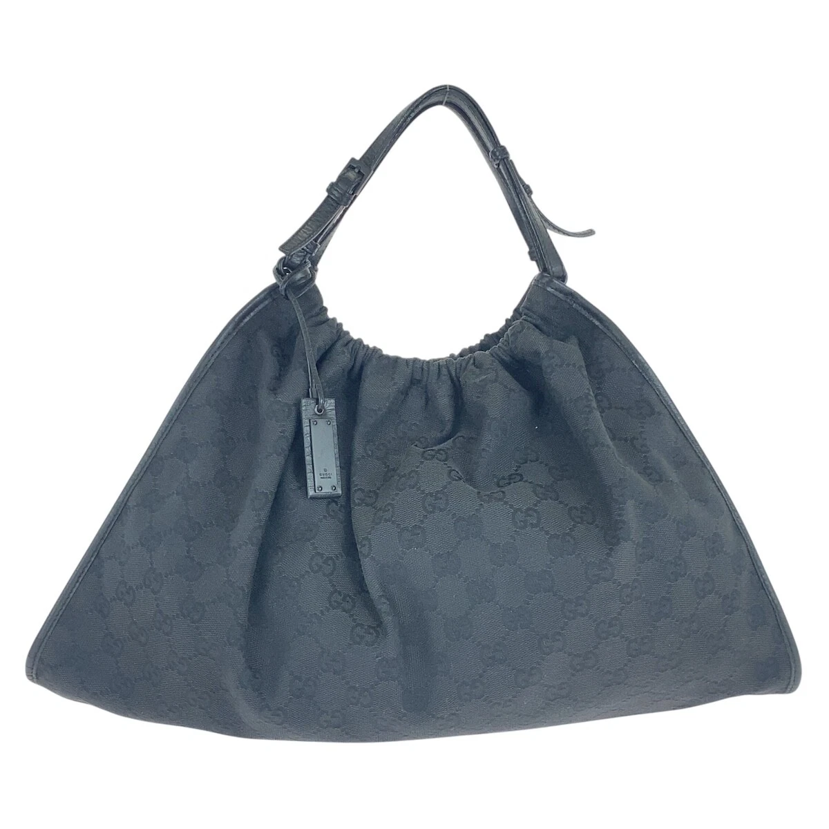 GUCCI 76554 Sac à main bandoulière dos noir noir GG toile/cuir GG