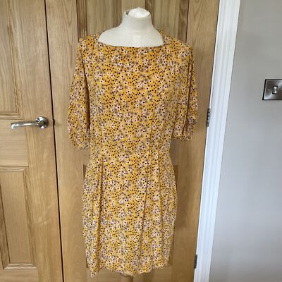 See By Chloe Etuikleid Mehrfarbig Blumenmuster Gelb UK 12 Tee Party