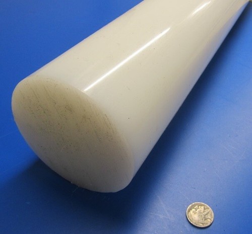 Hdpe White Round Rod 4.00" Diameter x 24" Length Natural - Foto 7 di 9