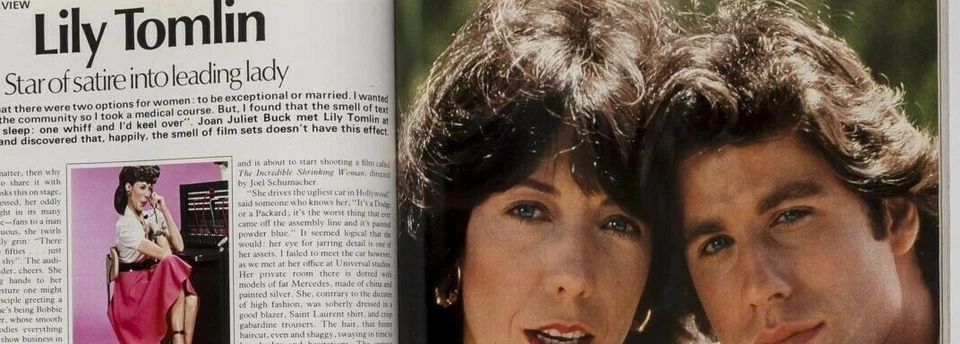 GIA CARANGI John Travolta LAURA ASHLEY Cosmopolitan 1979 Lily Tomlin MONTANA vtg - Image 3 of 4